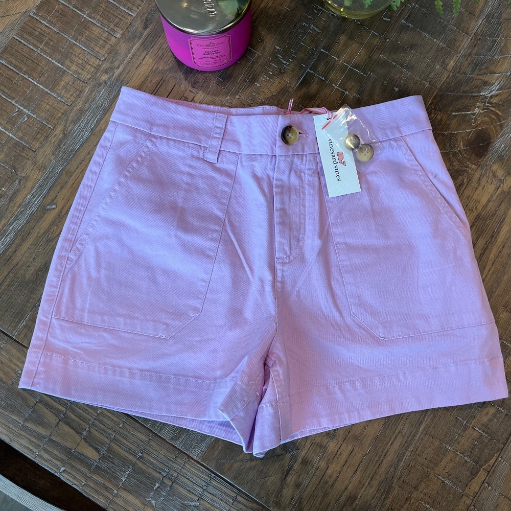 NWT VINEYARD VINES VINTAGE CHINO UTILITY SHORT In lilac / pink